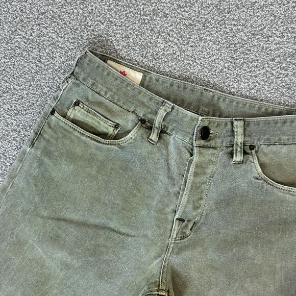 Shockoe Atelier Slim Earthwood Button Fly Jeans Khaki Green Gray 29 - Picture 5 of 11